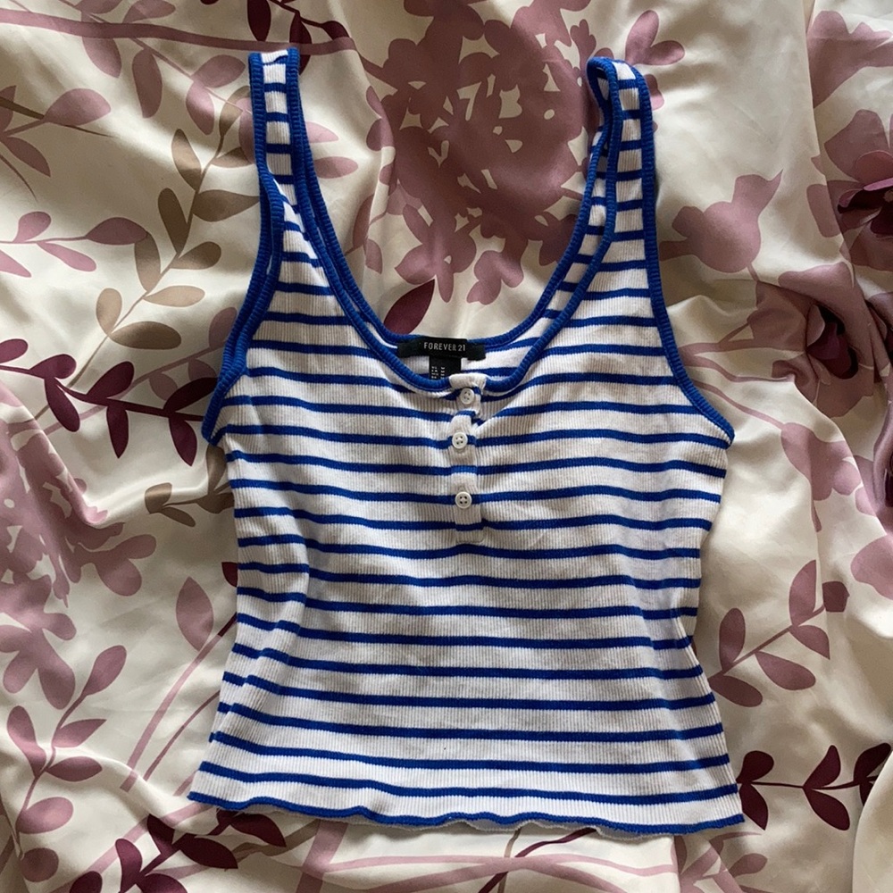 COPY - F21 STRIPED CROP/TANK TOP